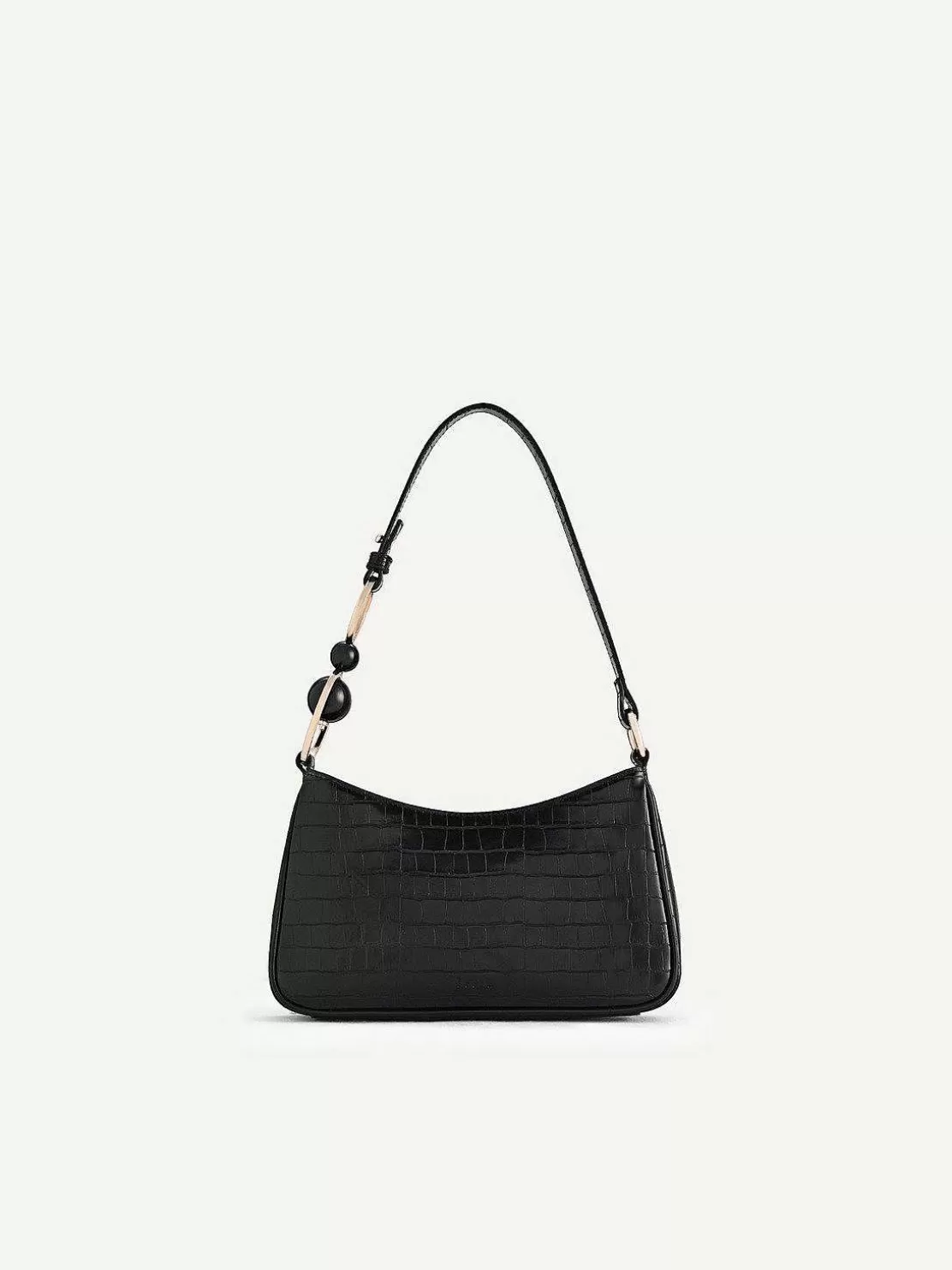 Acrylic Embellished Croc-Effect Embossed Shoulder Bag<PEDRO Sale