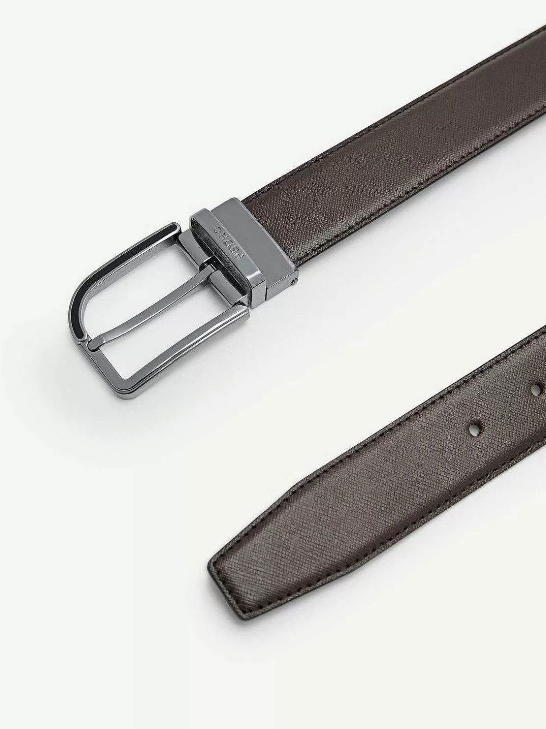 Embossed Leather Reversible Pin Belt<PEDRO Sale