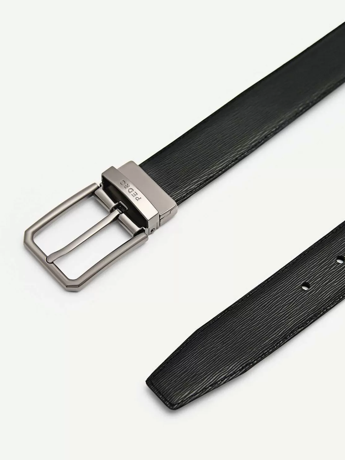 Embossed Leather Reversible Pin Belt<PEDRO Shop