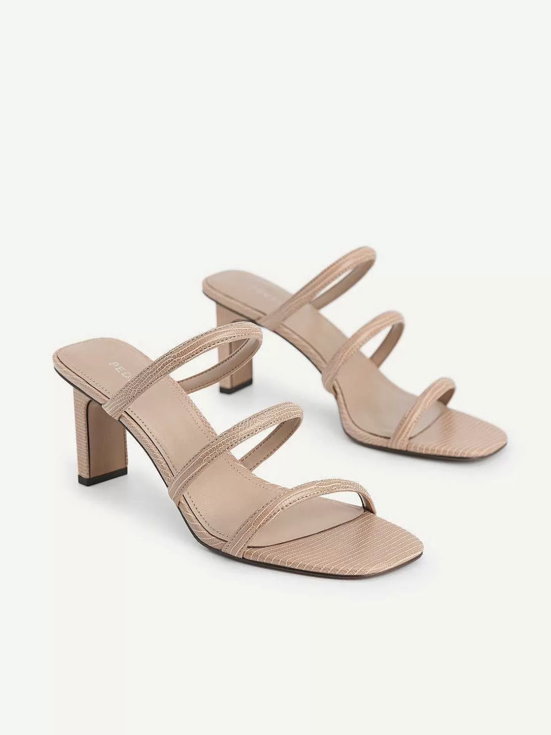 Strappy Heel Lizard-Effect Sandals<PEDRO Sale